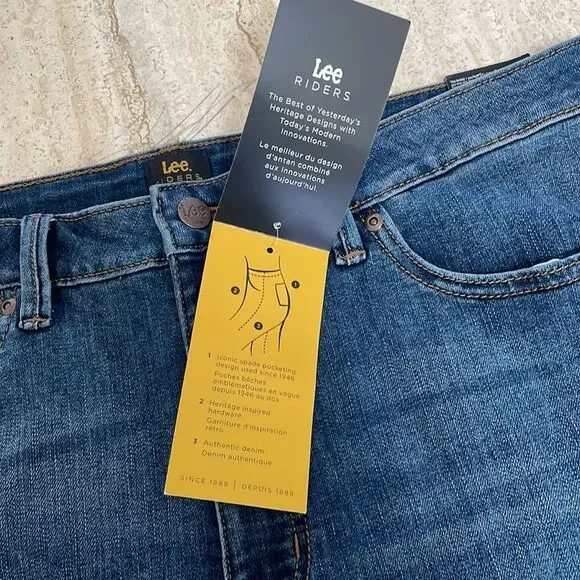 NWT Bermuda Slim Fit High Rise Lee Riders - Picture 2 of 3